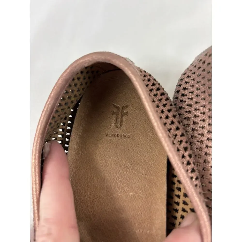 Frye Melanie Flats Copper Rose Gold Leather 6.5 Slip On Perforated Comfort - Picture 10 of 12